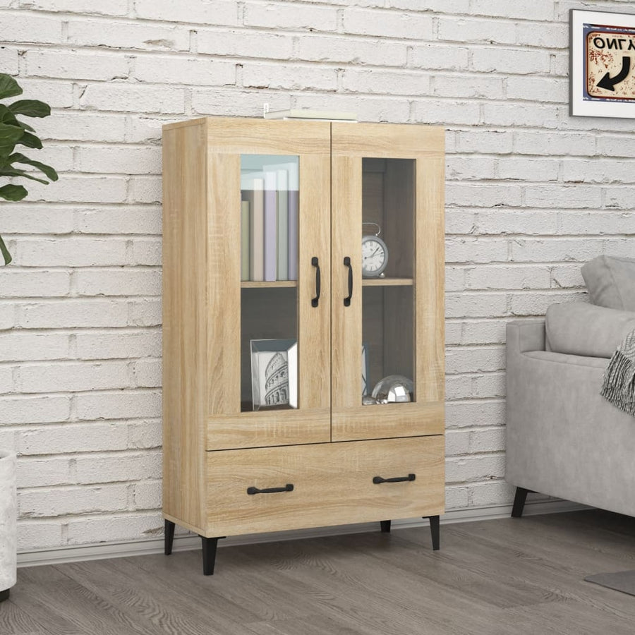 Hoge kast 70x31x115 cm bewerkt hout sonoma eikenkleurig