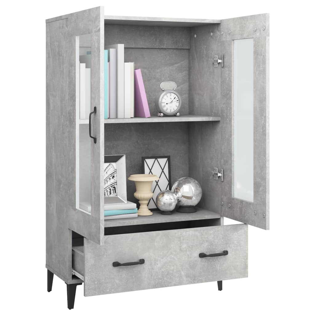 Hoge Kast 70X31X115 Cm Bewerkt Hout Betongrijs