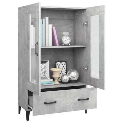 Hoge Kast 70X31X115 Cm Bewerkt Hout Betongrijs