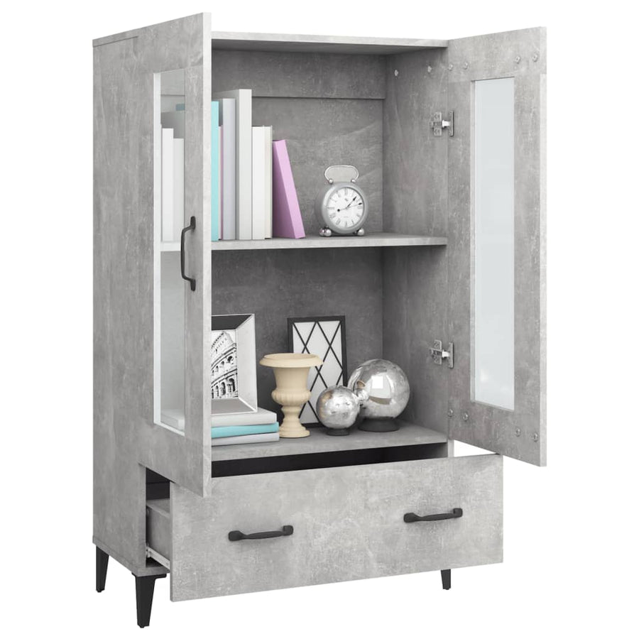 Hoge Kast 70X31X115 Cm Bewerkt Hout Betongrijs