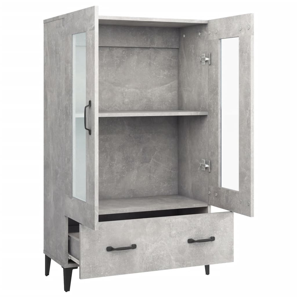 Hoge Kast 70X31X115 Cm Bewerkt Hout Betongrijs