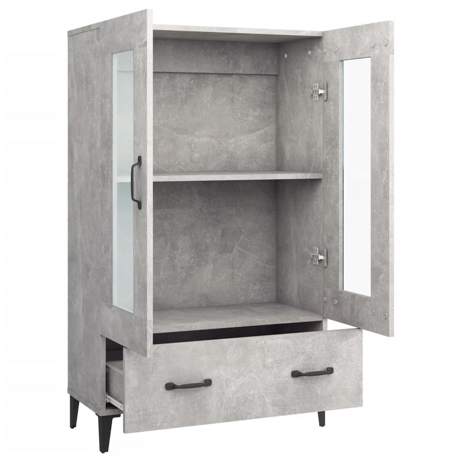 Hoge Kast 70X31X115 Cm Bewerkt Hout Betongrijs