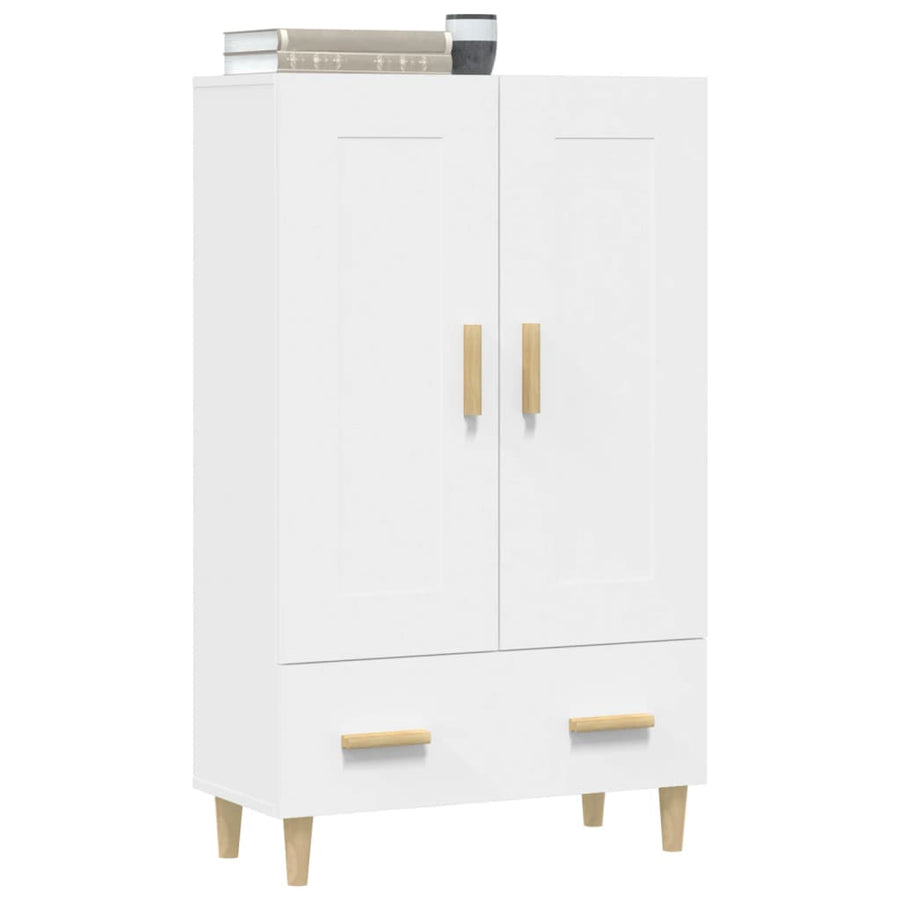 Hoge Kast 70X31X115 Cm Bewerkt Hout Wit