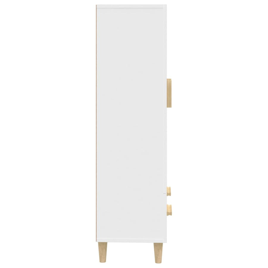 Hoge Kast 70X31X115 Cm Bewerkt Hout Wit