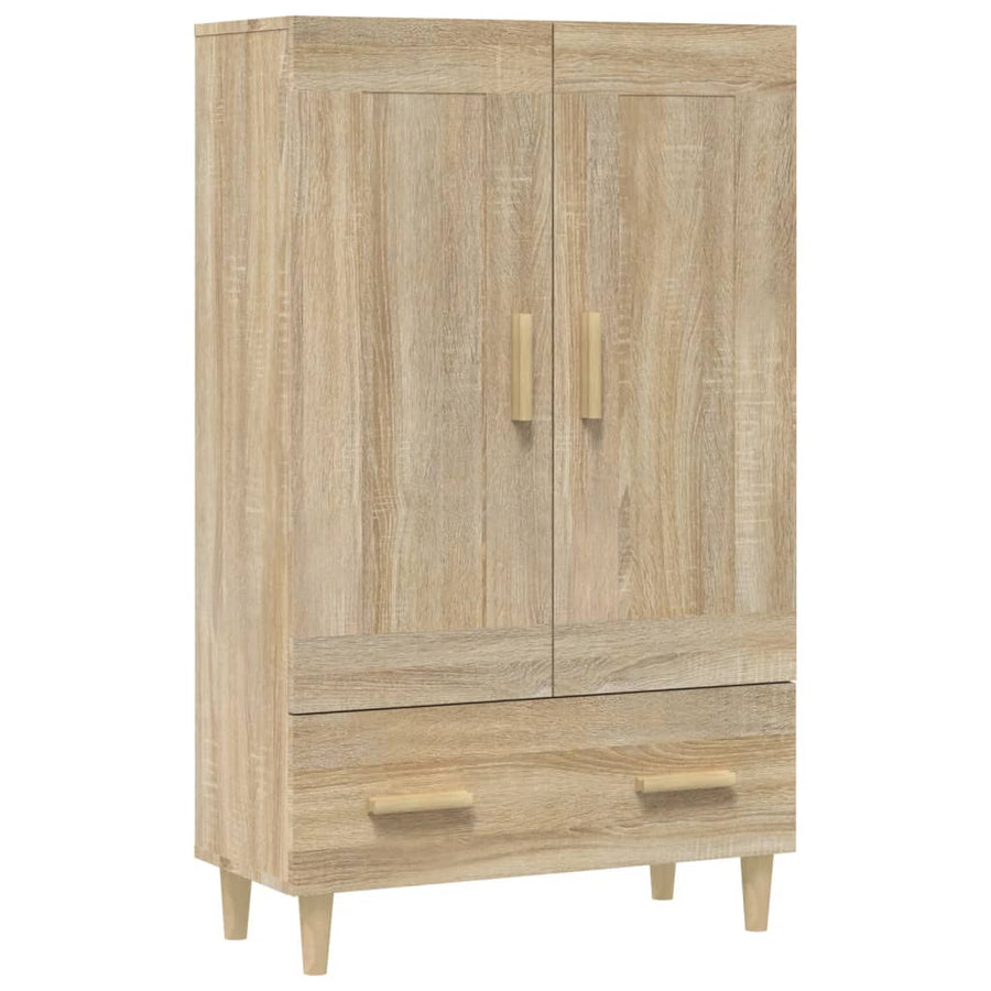 Hoge Kast 70X31X115 Cm Bewerkt Hout Kleurig Sonoma eiken