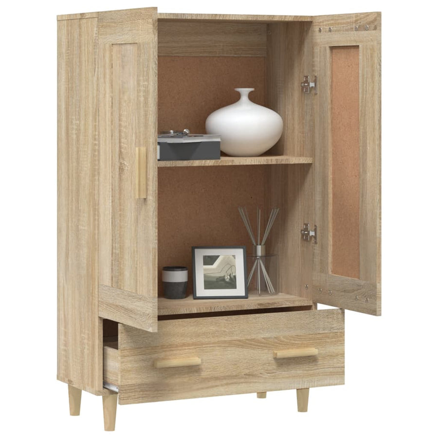 Hoge Kast 70X31X115 Cm Bewerkt Hout Kleurig Sonoma eiken
