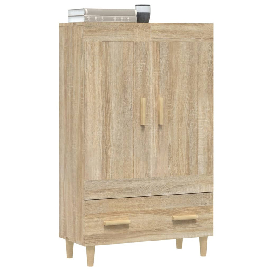 Hoge Kast 70X31X115 Cm Bewerkt Hout Kleurig Sonoma eiken