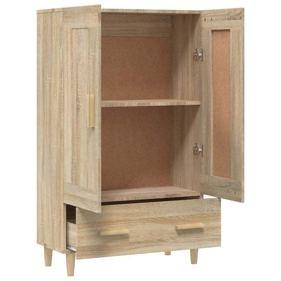 Hoge Kast 70X31X115 Cm Bewerkt Hout Kleurig Sonoma eiken