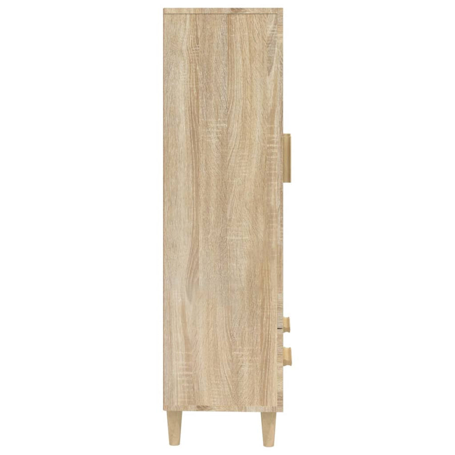 Hoge Kast 70X31X115 Cm Bewerkt Hout Kleurig Sonoma eiken