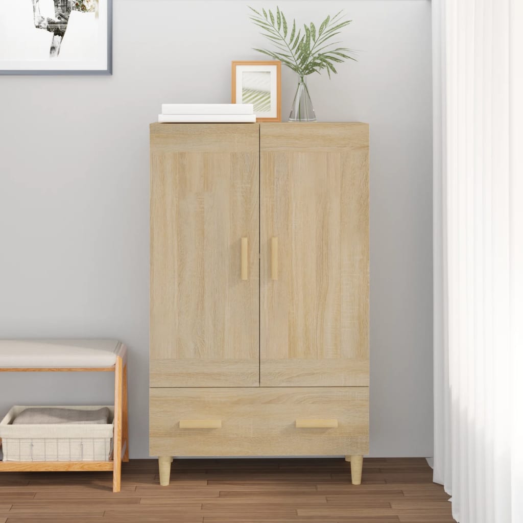 Hoge Kast 70X31X115 Cm Bewerkt Hout Kleurig Sonoma eiken