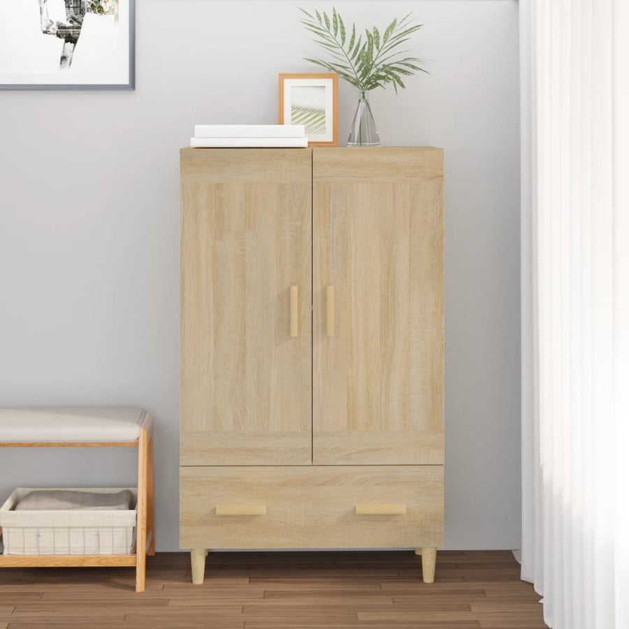 Hoge Kast 70X31X115 Cm Bewerkt Hout Kleurig Sonoma eiken