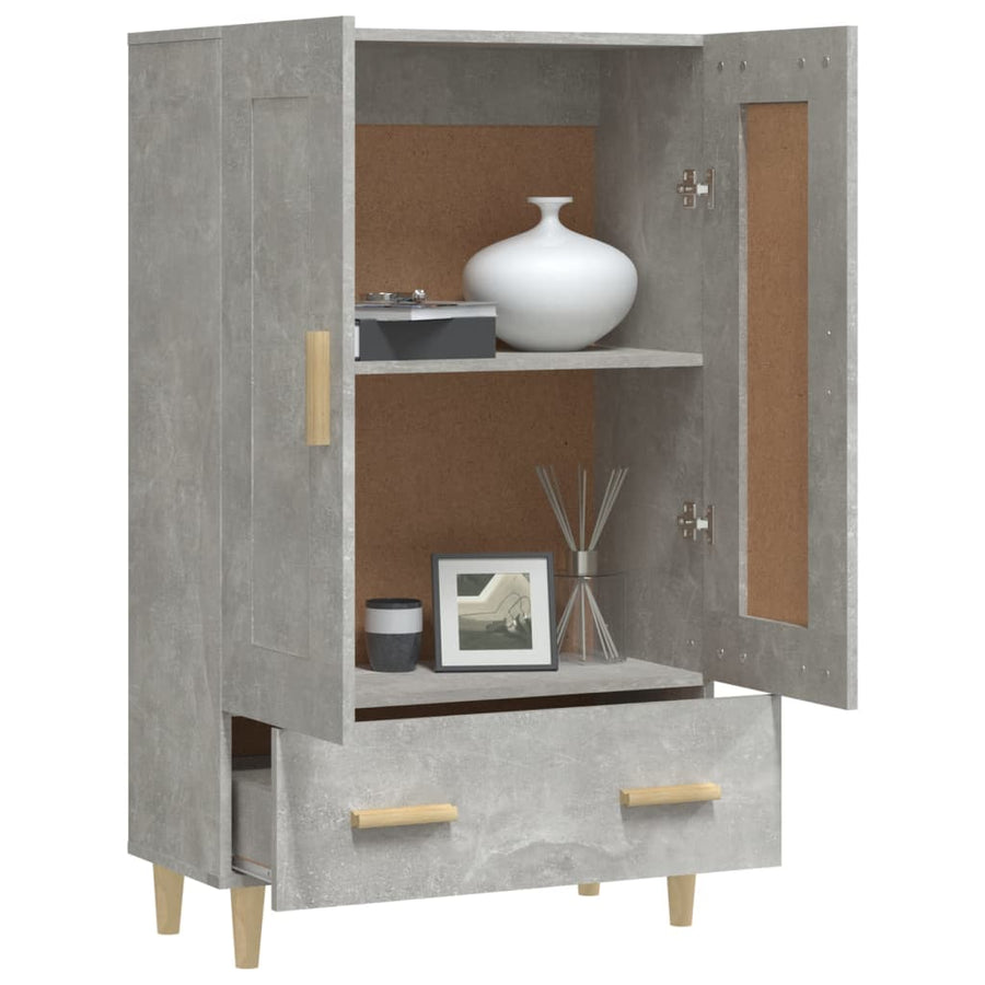 Hoge Kast 70X31X115 Cm Bewerkt Hout Betongrijs