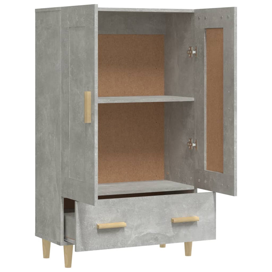 Hoge Kast 70X31X115 Cm Bewerkt Hout Betongrijs