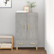 Hoge kast 70x31x115 cm bewerkt hout betongrijs