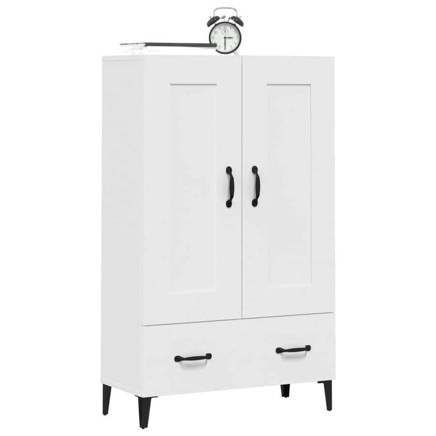 Hoge Kast 70X31X115 Cm Bewerkt Hout Wit