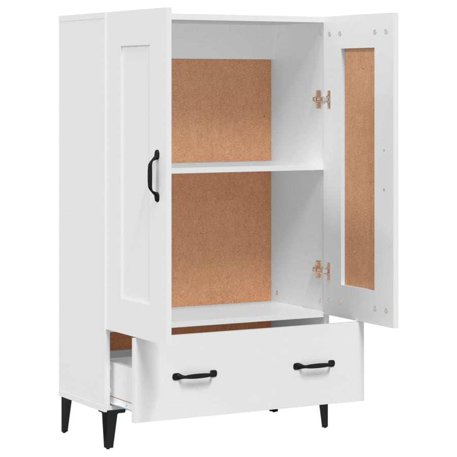Hoge Kast 70X31X115 Cm Bewerkt Hout Wit