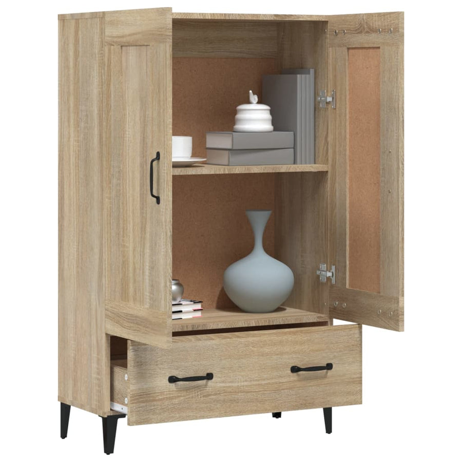 Hoge Kast 70X31X115 Cm Bewerkt Hout Kleurig Sonoma eiken