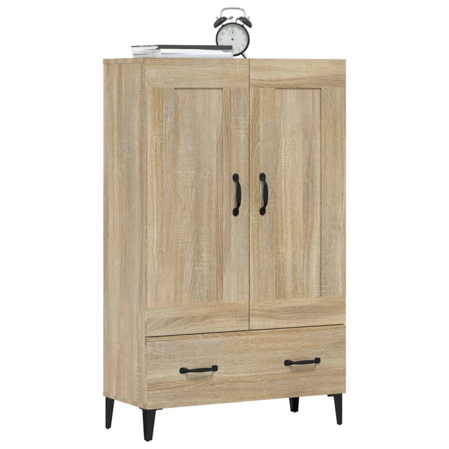 Hoge Kast 70X31X115 Cm Bewerkt Hout Kleurig Sonoma eiken