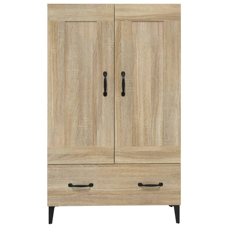 Hoge Kast 70X31X115 Cm Bewerkt Hout Kleurig Sonoma eiken