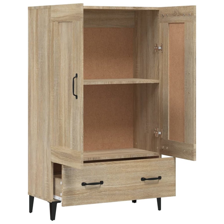 Hoge Kast 70X31X115 Cm Bewerkt Hout Kleurig Sonoma eiken