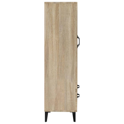Hoge Kast 70X31X115 Cm Bewerkt Hout Kleurig Sonoma eiken