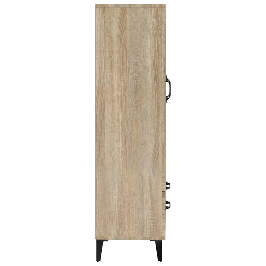 Hoge Kast 70X31X115 Cm Bewerkt Hout Kleurig Sonoma eiken