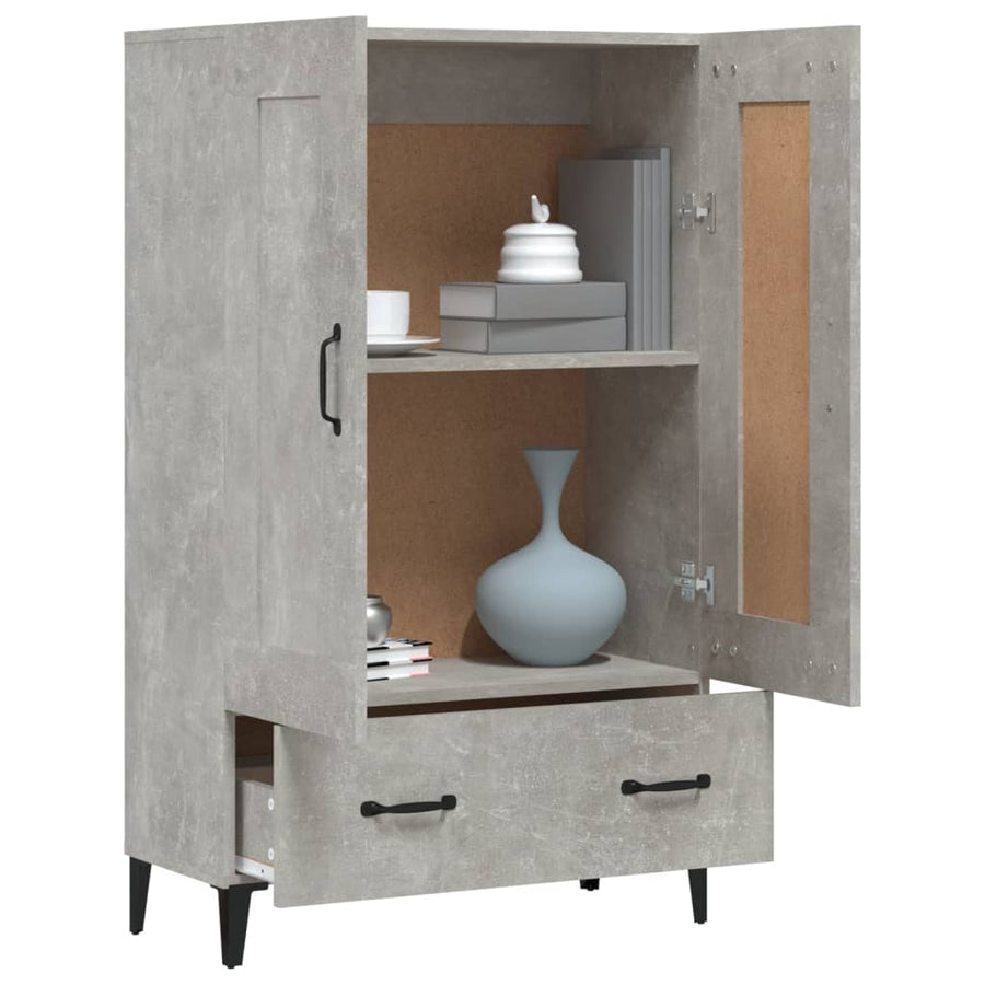 Hoge Kast 70X31X115 Cm Bewerkt Hout Betongrijs