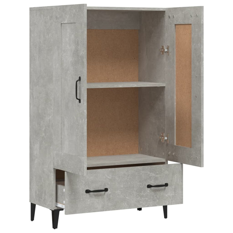 Hoge Kast 70X31X115 Cm Bewerkt Hout Betongrijs