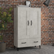 Hoge kast 70x31x115 cm bewerkt hout betongrijs