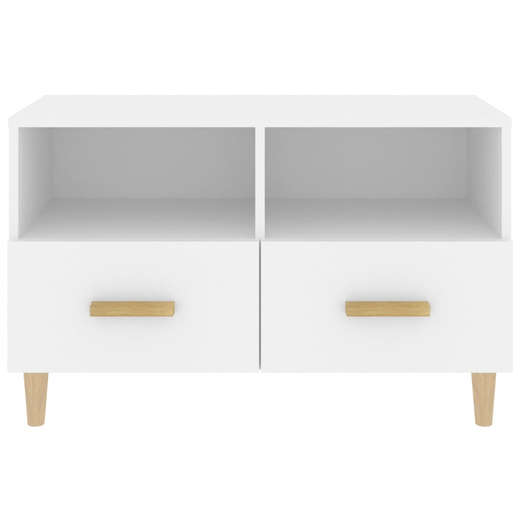 Tv-meubel 80x36x50 cm bewerkt hout wit
