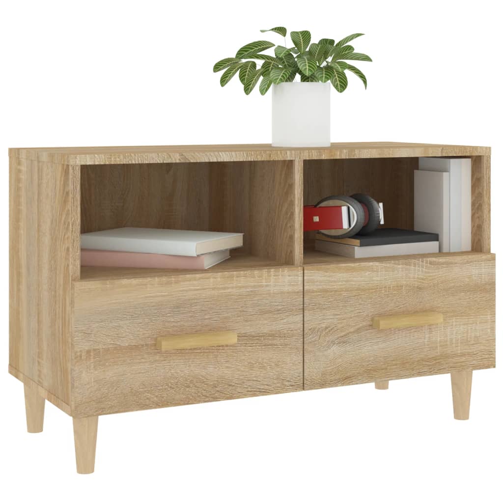 Tv-meubel 80x36x50 cm bewerkt hout sonoma eiken
