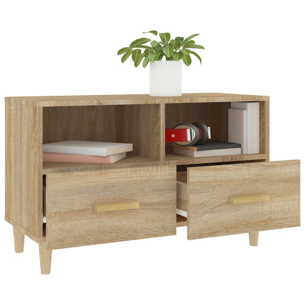 Tv-meubel 80x36x50 cm bewerkt hout sonoma eiken