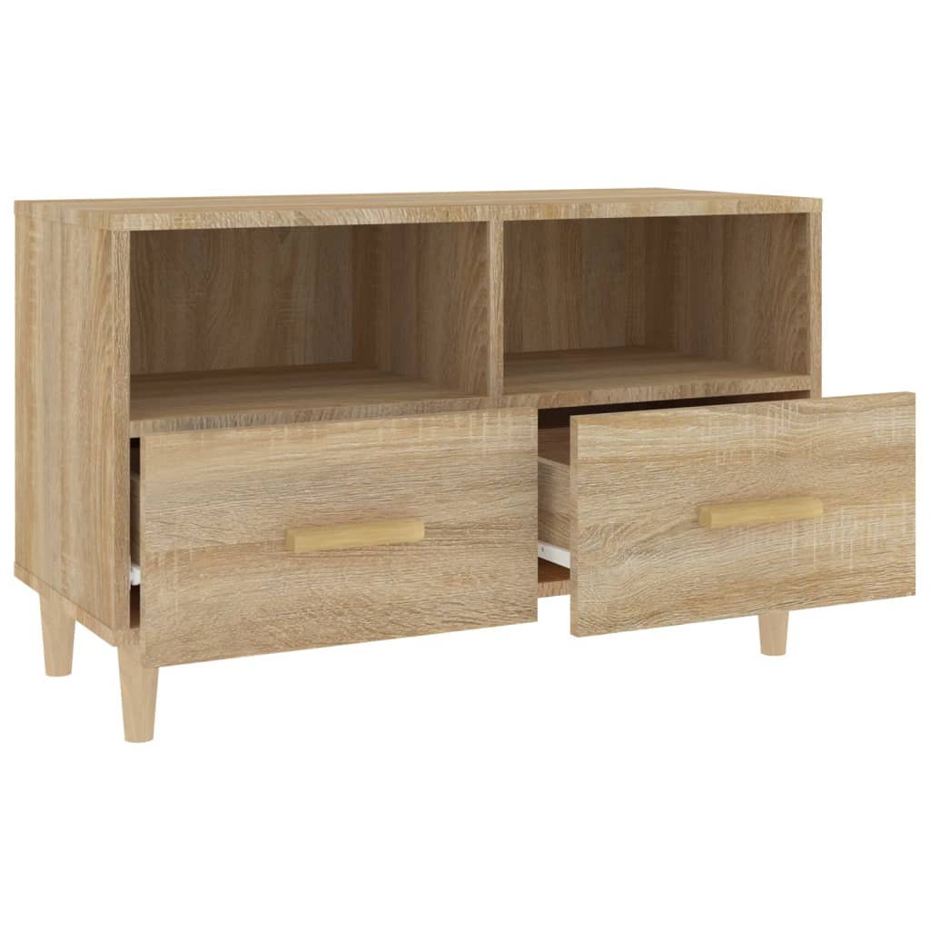 Tv-meubel 80x36x50 cm bewerkt hout sonoma eiken