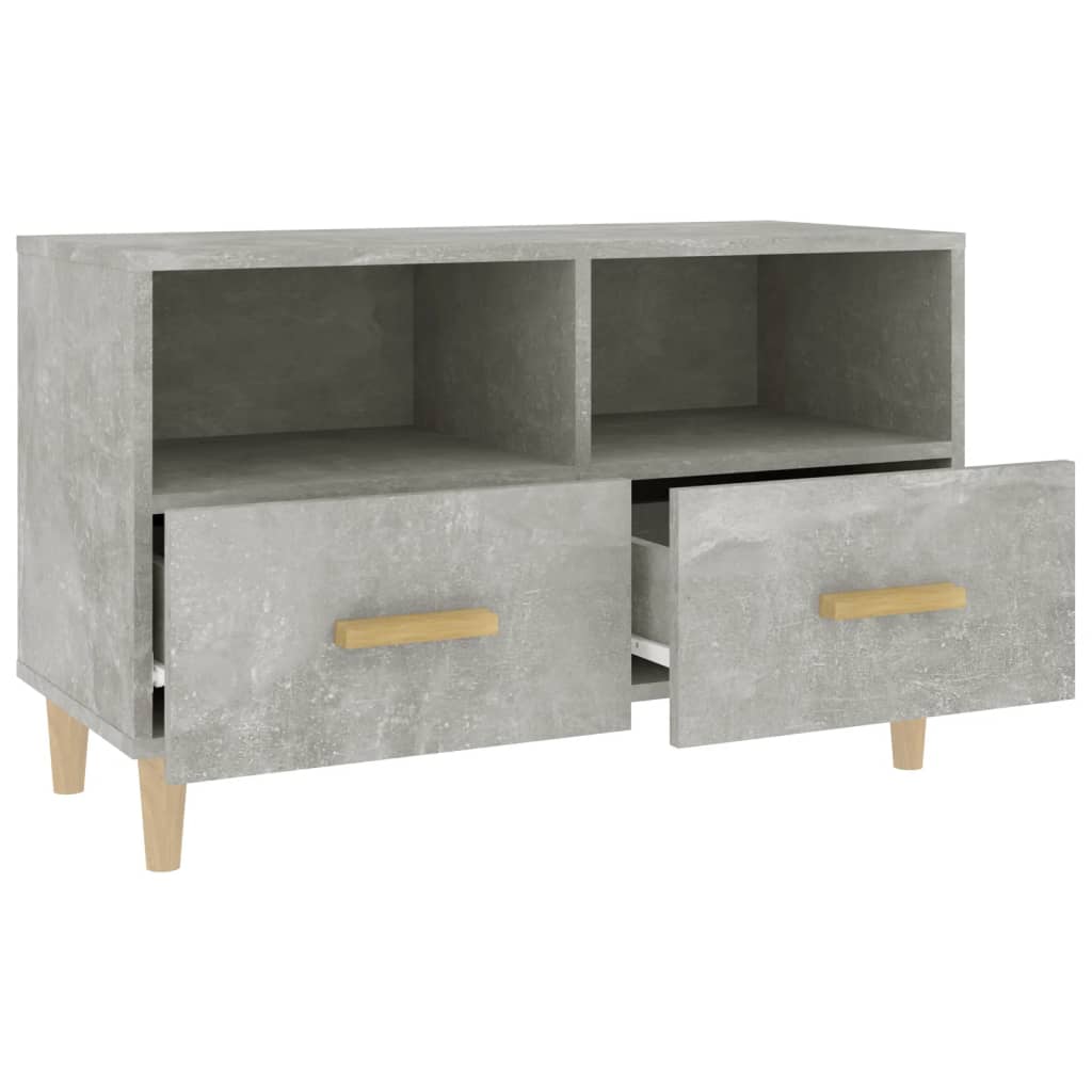 Tv-meubel 80x36x50 cm bewerkt hout betongrijs