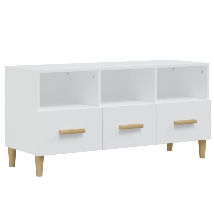 Tv-Meubel 02X36X50 Cm Bewerkt Hout Wit
