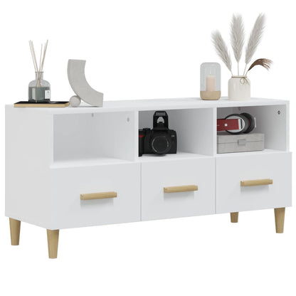 Tv-Meubel 02X36X50 Cm Bewerkt Hout Wit