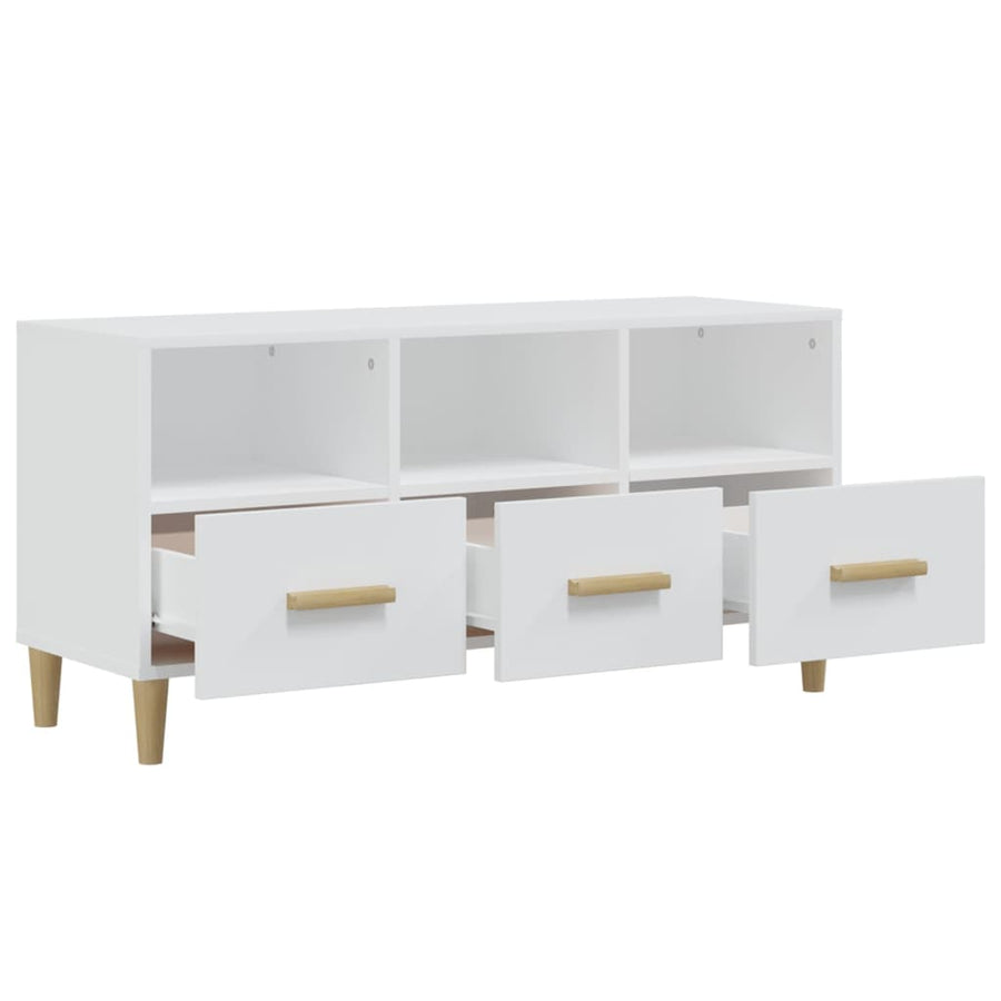 Tv-Meubel 02X36X50 Cm Bewerkt Hout Wit