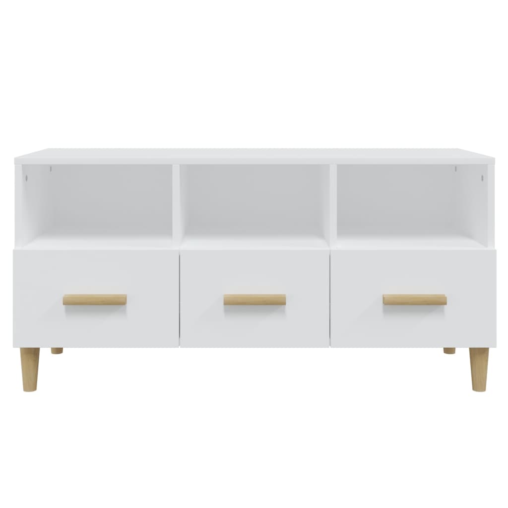 Tv-Meubel 02X36X50 Cm Bewerkt Hout Wit