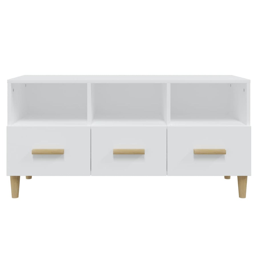 Tv-Meubel 02X36X50 Cm Bewerkt Hout Wit