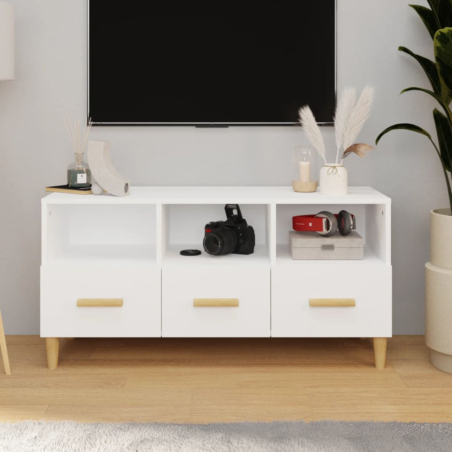 Tv-Meubel 102X36X50 Cm Bewerkt Hout Sonoma Eikenkleurig