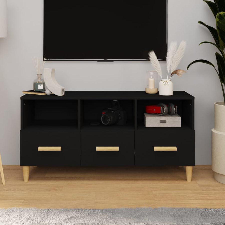 Tv-Meubel 102X36X50 Cm Bewerkt Hout Sonoma Eikenkleurig