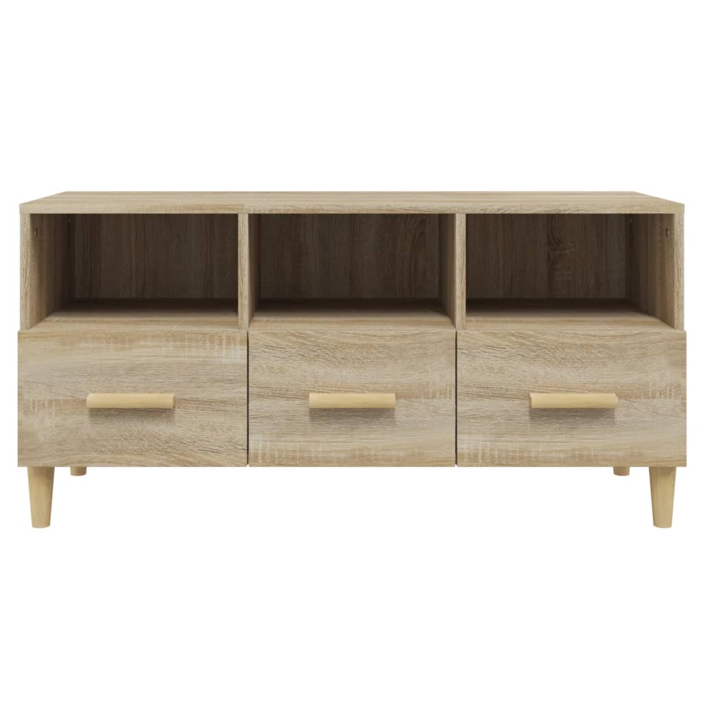 Tv-Meubel 102X36X50 Cm Bewerkt Hout Sonoma Eikenkleurig