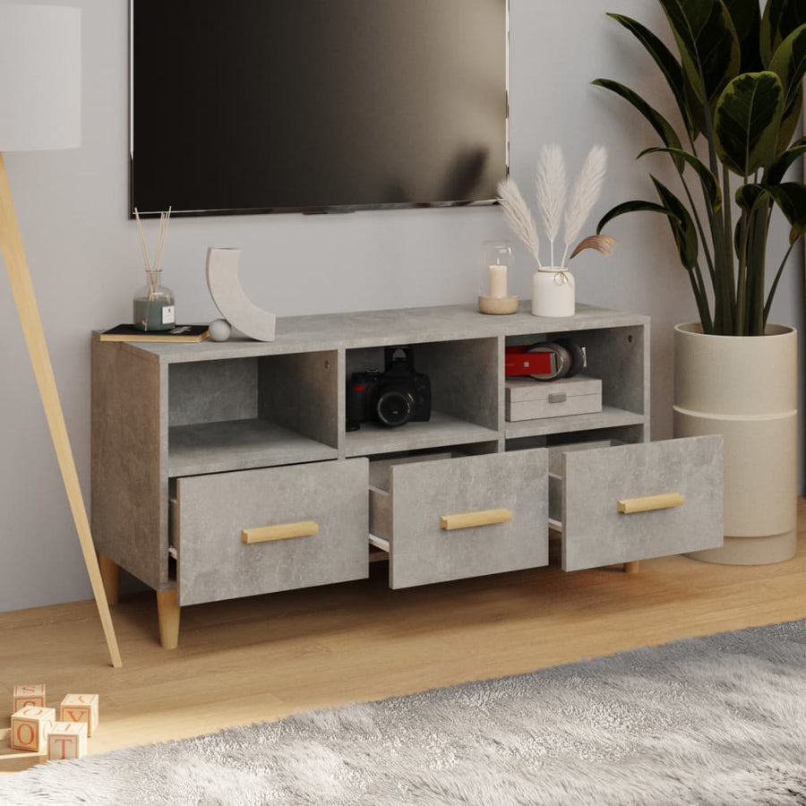 Tv-Meubel 02X36X50 Cm Bewerkt Hout Betongrijs