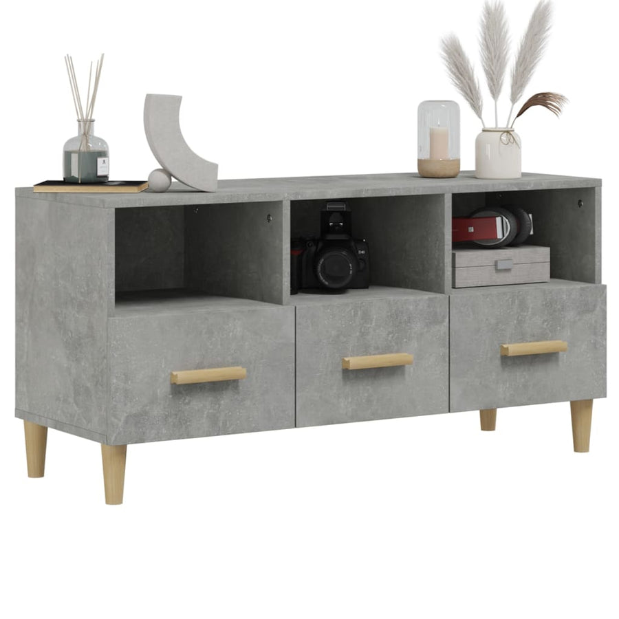 Tv-Meubel 02X36X50 Cm Bewerkt Hout Betongrijs