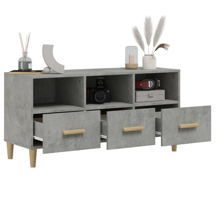 Tv-Meubel 02X36X50 Cm Bewerkt Hout Betongrijs