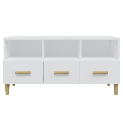 Tv-Meubel 02X36X50 Cm Bewerkt Hout Hoogglans wit