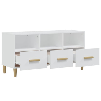 Tv-Meubel 02X36X50 Cm Bewerkt Hout Hoogglans wit