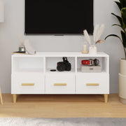Tv-meubel 102x36x50 cm hoogglans wit bewerkt hout