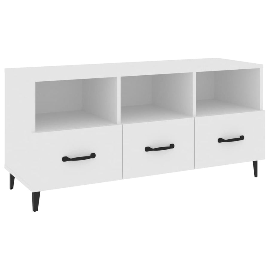 Tv-Meubel 02X35X50 Cm Bewerkt Hout Wit