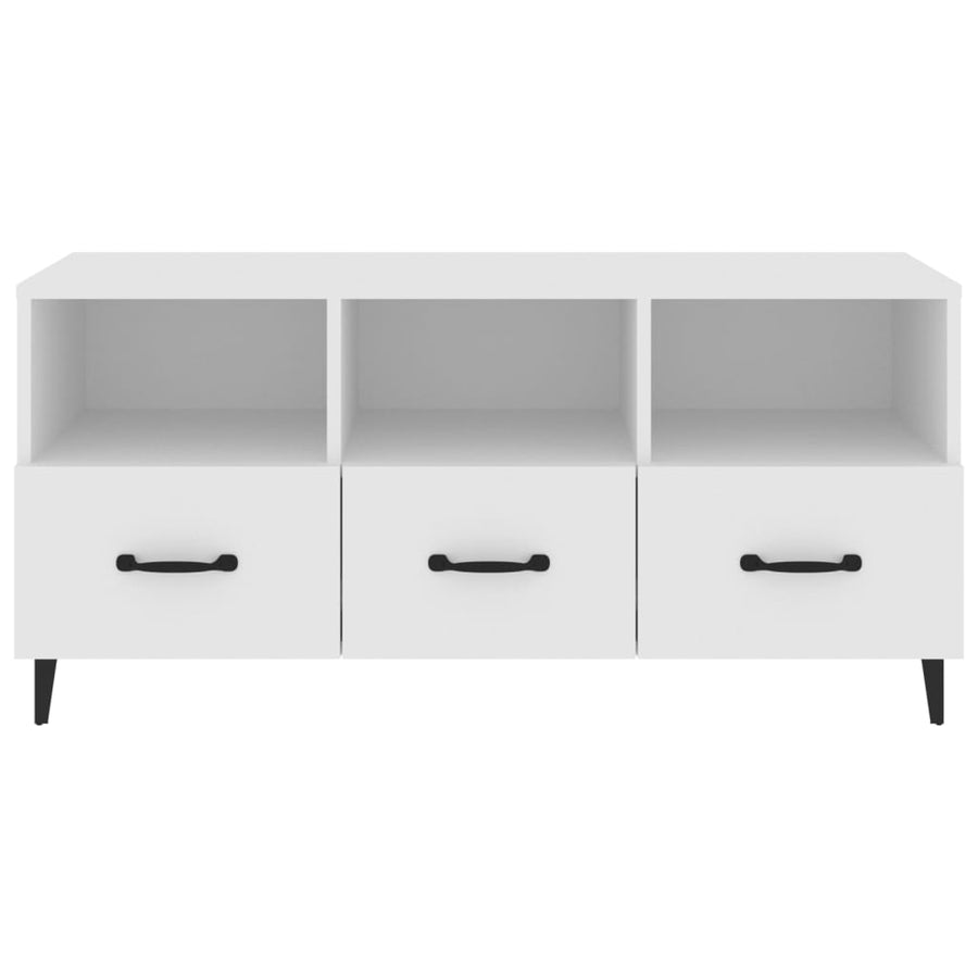 Tv-Meubel 02X35X50 Cm Bewerkt Hout Wit